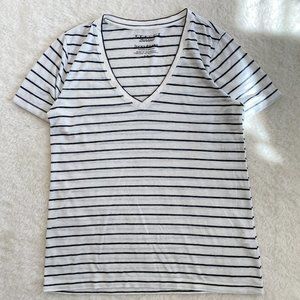 Lucky Brand, NWOT, Venice Burnout Women's Tee, V-Neck, Short Sleeve, Black/White